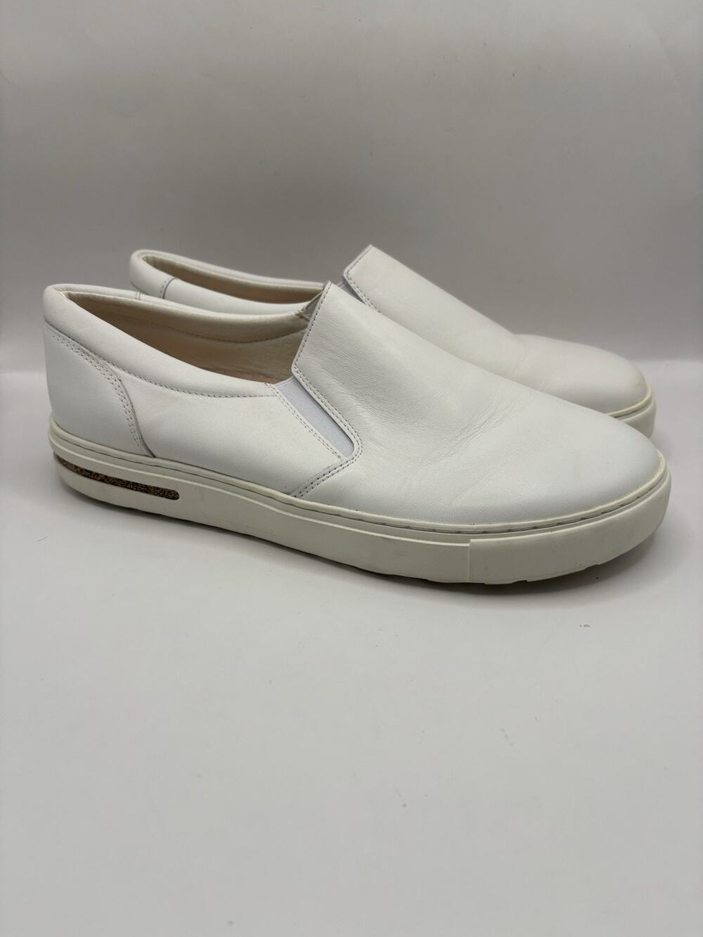 Birkenstock Oswego Leather White Slip On Shoes Size 41 Women Size 10 Men Size 8